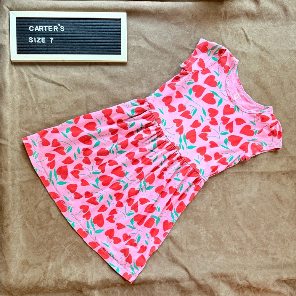 Carter’s Knit Dress - Cherry Hearts